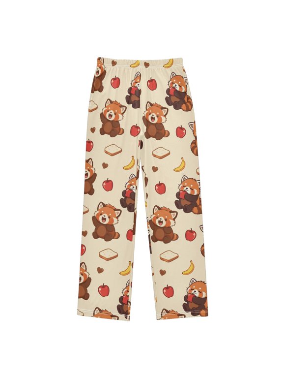 Red Panda Apple Bread Banana Pajama Pants Soft and Lightweight Elastic Waistband Pajama Pants