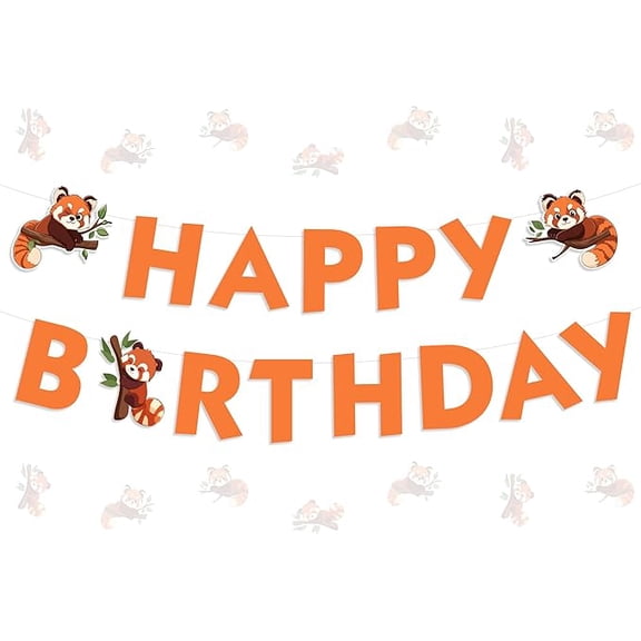 Red Panda Birthday Banner, Pandas and Bamboo Theme Birthdays Banners Animal Theme Birthday Banner Bdays Decor for Boys and Girls 1st 2nd 3rd Bday Party Baby Shower Supplies