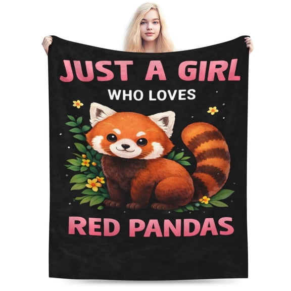 Red Panda Blanket Gift Throw Blanket Cute Red Panda Pattern Blanket Cozy Soft Home Decor Gift for Red Panda Lovers Women Girls 50x40