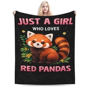 Red Panda Blanket Gift Throw Blanket Cute Red Panda Pattern Blanket Cozy Soft Home Decor Gift for Red Panda Lovers Women Girls 50x40