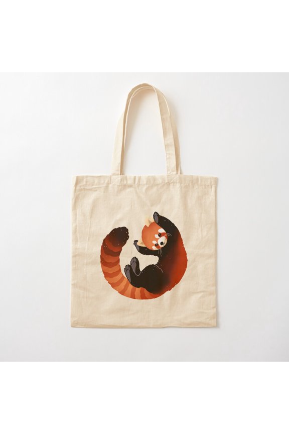 Red Panda Canvas Tote Bags, Reusable Shopping Bag