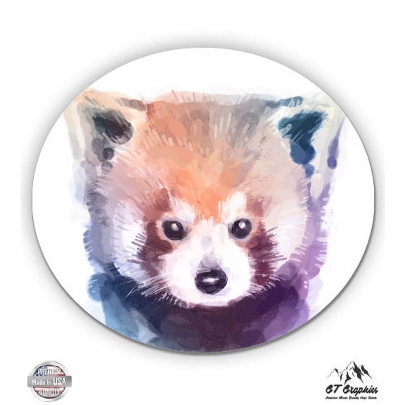 Red Panda Cute - 3" Vinyl Sticker - For Car Laptop I-Pad Phone Helmet Hard Hat - Waterproof Decal