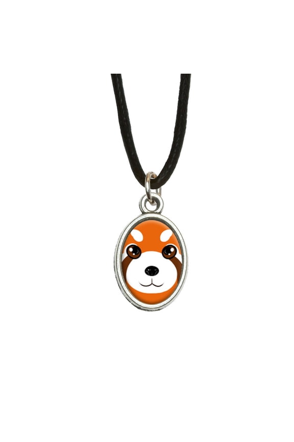 Red Panda Cute Oval Charm Pendant