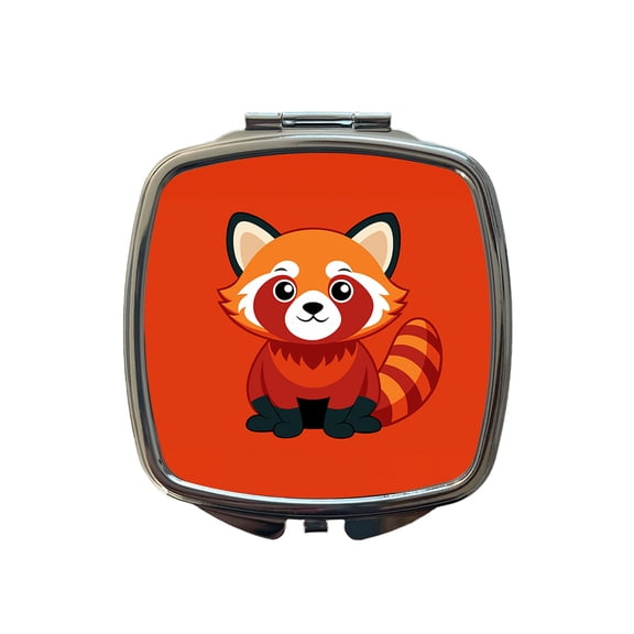 Red Panda Cute Travel Makeup Handbag Purse Small Pocket Compact Mirror