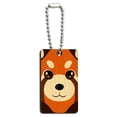 thumbnail image 1 of Red Panda Cute Wood Rectangle Key Chain, 1 of 1