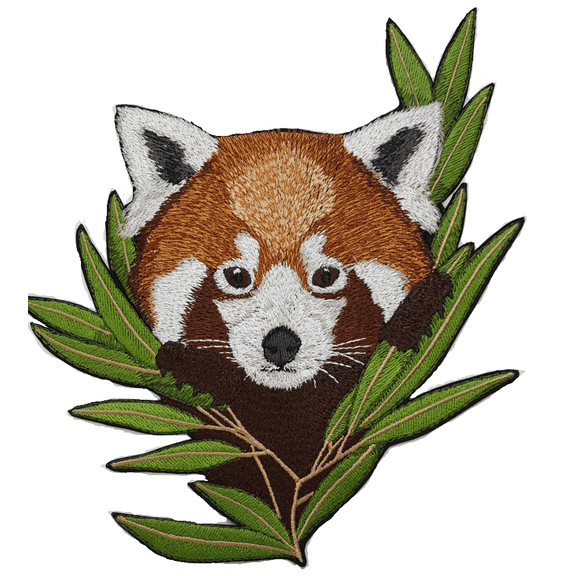 Red Panda Embroidered Patch 3.8" x 4.1"