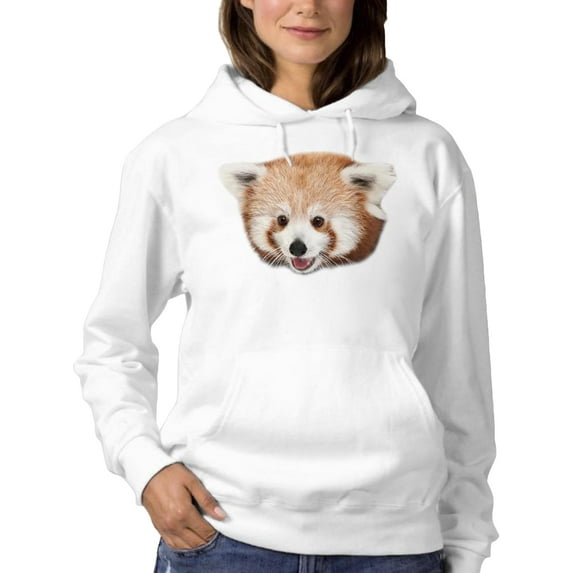 Red Panda Face Hoodie Women -SPIdeals Designs, Female Small