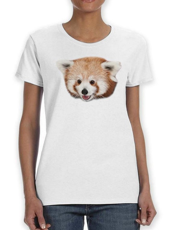 Red Panda Face T-Shirt Women -SPIdeals Designs, Female Medium