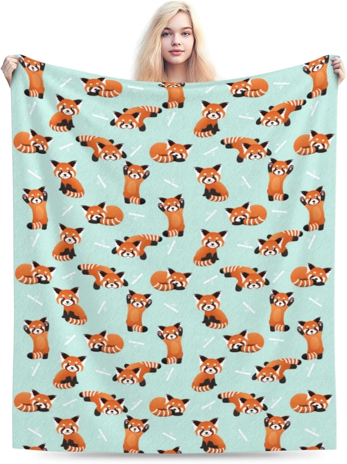 Red Panda Gifts Flannel Fleece Throw Blanket Warm Cozy Plush Bed Blankets for Sofa Couch Bedroom 60"X50"