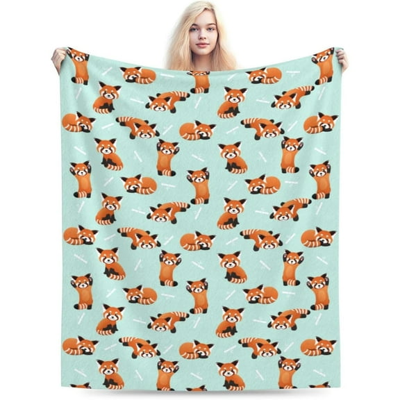 Red Panda Gifts Flannel Fleece Throw Blanket Warm Cozy Plush Bed Blankets for Sofa Couch Bedroom