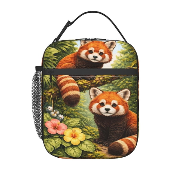 Red Panda Jungle Lunch Bag Portable Thermal Lunch Box for Men and Women
