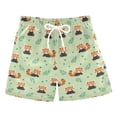 thumbnail image 1 of Red Panda Leaves Pattern Swim Trunks Quick Dry Beach Pool Board Shorts Lightweight Stylish Print Sizes 2T to XL, 1 of 8