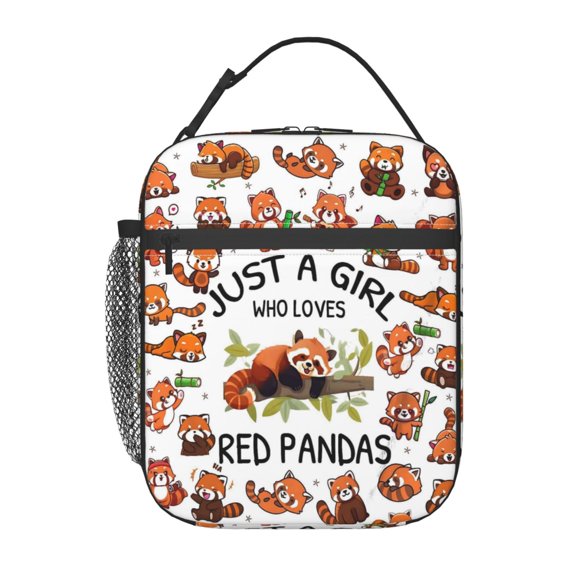 Red Panda Lunch Bag Portable Thermal Lunch Box for Men and Women