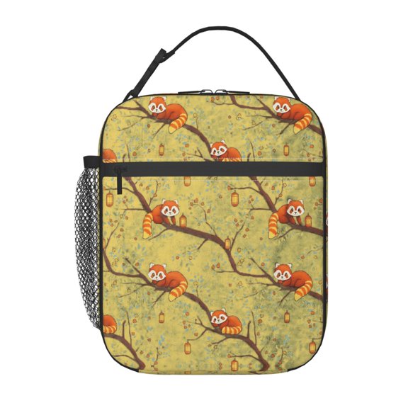 Red Panda Lunch Bag Portable Thermal Lunch Box for Men and Women