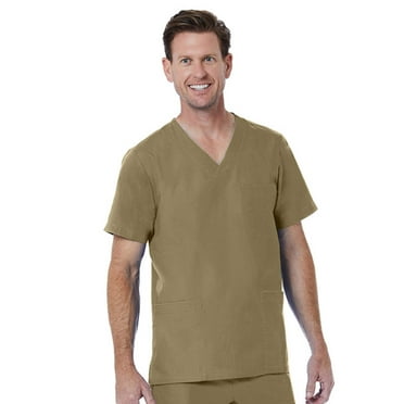 Red Panda Men's V-Neck Solid Scrub Top