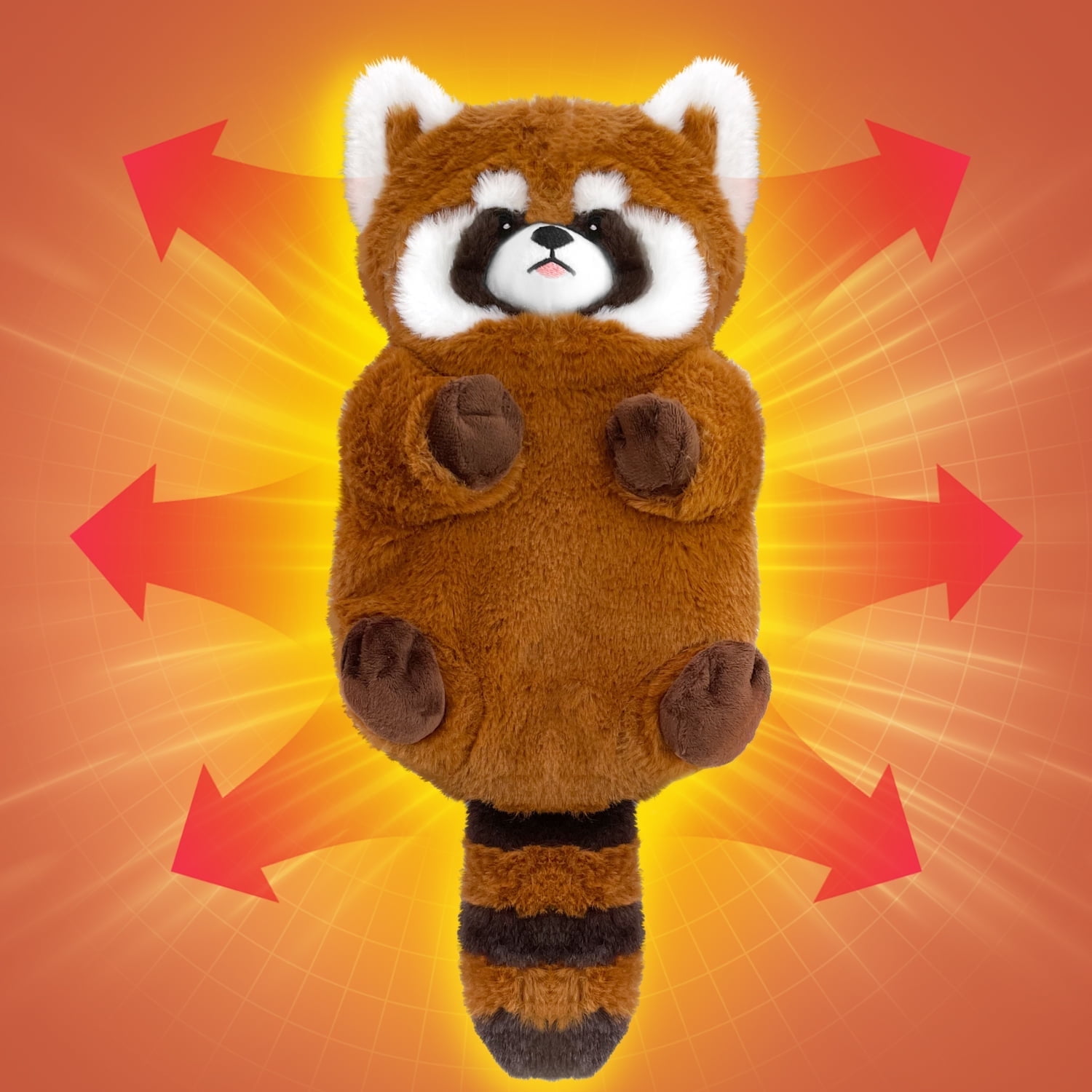 Red Panda Cozy Plush Washable Cover Microwave Stuffed Animal Heating Pad for Pain Relief, Cramps, Neck, Muscles, 17"x8"
