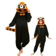 thumbnail image 1 of Red Panda Onesie Kids CANASOUR Animal Cosplay Pajamas Christmas Polyester Suit 4T, 1 of 6