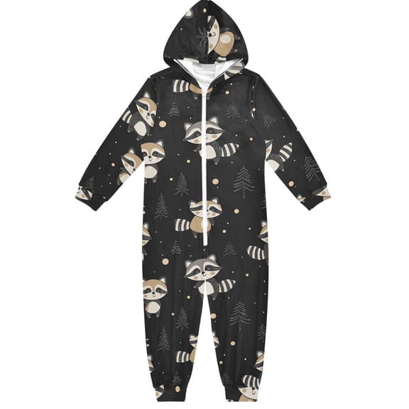 Red Panda Pattern One Piece Pajamas Soft Jumpsuit Cozy Sleep and Play Romper Zipper and Pockets 4T