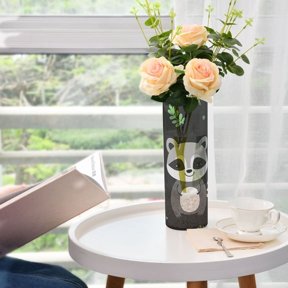 Red Panda Plastic Vase 11.8'' x 3.9'' Transparent Non Breakable Decorative for Family