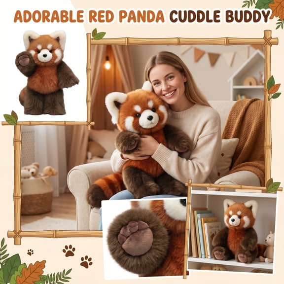 Red Panda Plush, Cute Soft Stuffed Animals, 21 Inch Rust Brown, Huggable Plush Doll Gift, Trendy Kids Room Decor 2026 2PCS Red