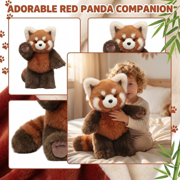 Red Panda Plush, High Quality Stuffed Animal, 21 Inch Rust Brown, Weighted Plush Doll for Kids, Soft & Snuggly Bedroom Decorations 1PC Red