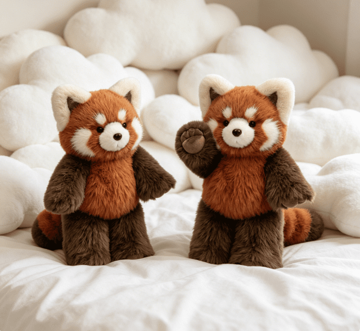 Red Panda Plush, High Quality Stuffed Animal, 21 Inch Rust Brown, Weighted Plush Doll for Kids, Soft & Snuggly Bedroom Decorations 2PCS Red