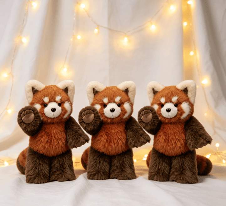 Red Panda Plush, High Quality Stuffed Animal, 21 Inch Rust Brown, Weighted Plush Doll for Kids, Soft & Snuggly Bedroom Decorations 3PCS Red
