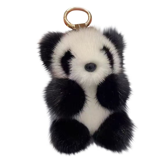 Red Panda Plush Keychain Fluffy Animal Bag Charm for Backpacks and Handbags Luxury Soft Animal Pendant Accessory for Women and Men 6 Inch