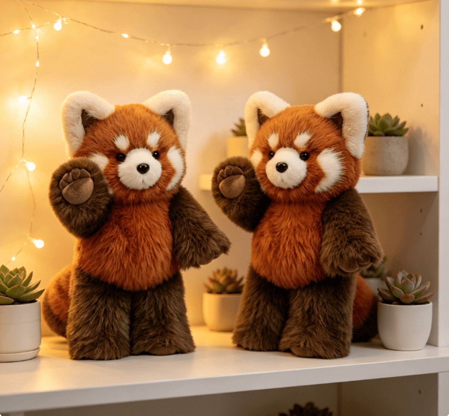 Red Panda Plush, Large 21 Inch Weighted Stuffed Animal, Extra Soft Cuddly Toy, Rust Brown Plushie for Cozy Home & Bedroom Decor 2PCS Red