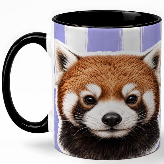 Red Panda Portrait Coffee Mug, Woodland Animal Mug, Ceramic 11 oz