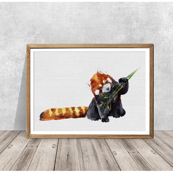 Red Panda Print ed Nursery Wall Art, Unframed Paper Print