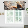 thumbnail image 1 of Red Panda Rod Pocket Thermal Insulated Curtain Valance Cherry Blossoms Flower Cute Animal Window Valance for Bedroom Bathroom Living Room Dining Room 54 by 18 in, 1 Panel, 1 of 6