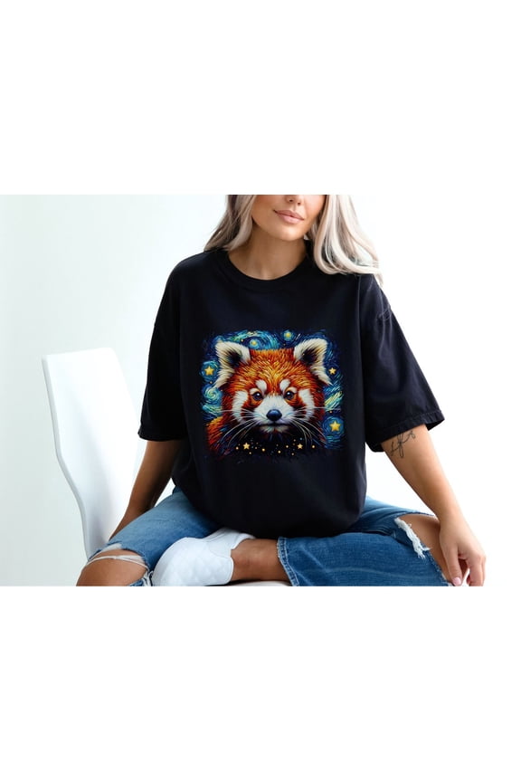 Red Panda Shirt Red Panda Lover, Starry Night Red Panda T-Shirt For Animal Lover, Red Panda , Red Panda Cute Animal Graphic Tee All Size S-5XL