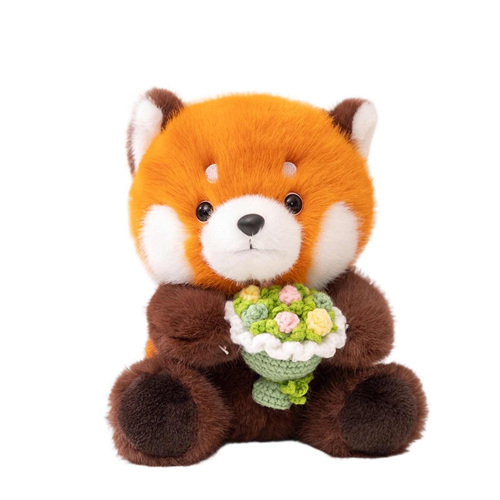 Red Panda Stuffed Animal with Bouquet, 7.8In Soft Red Panda Plush Toy ...