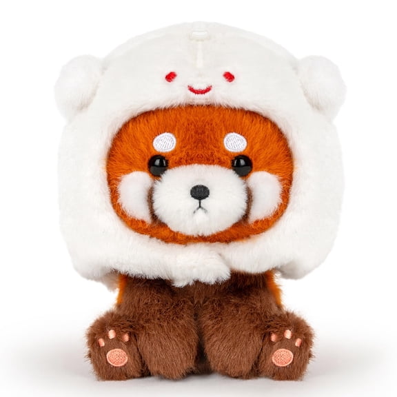 BOBO Red Panda Stuffed Animal Dressed As an Apple 6" Fun-Size Plush - Playful Ease - Good for Girls and Boys, Employees, Collectors, Ages 3+