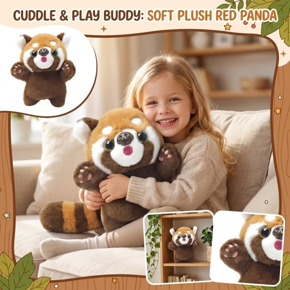 Red Panda Stuffed Animals Plush Toys, Soft Plush Dolls, 3.9 Inches, Soft Hugging Pillow, Stuffed Toys, Plush Toys, Birthday Gifts For Classmates Friends Family