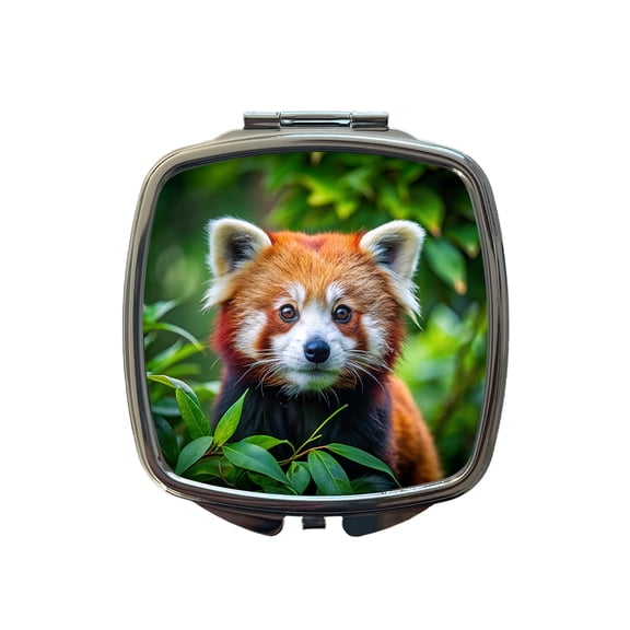 Red Panda Travel Makeup Handbag Purse Small Pocket Compact Mirror