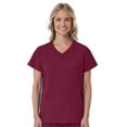 thumbnail image 1 of Red Panda Women's Curved Mock Wrap Solid Scrub Top, 1 of 3