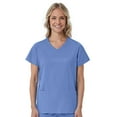 thumbnail image 1 of Red Panda Women's Curved Mock Wrap Solid Scrub Top, 1 of 10