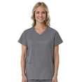 thumbnail image 1 of Red Panda Women's Curved Mock Wrap Solid Scrub Top, 1 of 11