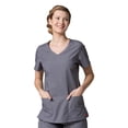 thumbnail image 1 of Red Panda Women's Curved Mock Wrap Solid Scrub Top, 1 of 1