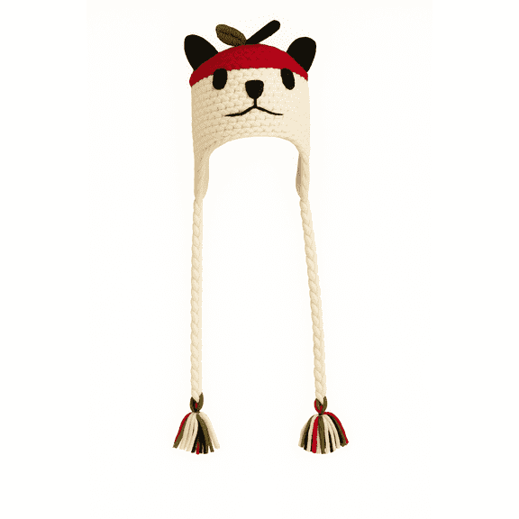 Red Panda Woolen Animal Hat Hand-Knitted with Micro Fleece Lining for Children, Teens & Adults