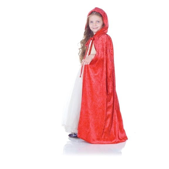 Red Panne Costume Cape