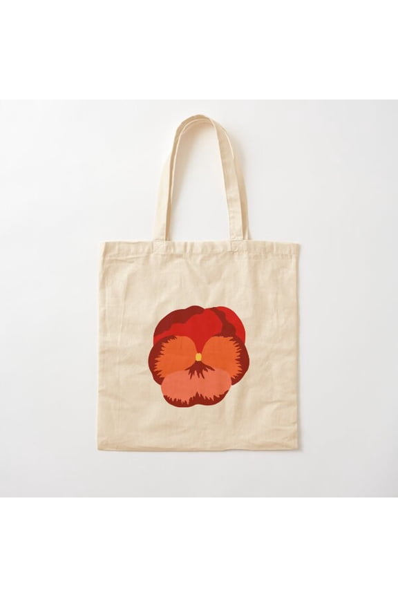 Red Pansy Canvas Tote Bags, Reusable Shopping Bag