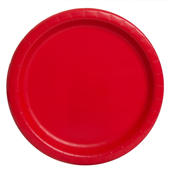 Red Paper Dessert Plates, 7in, 20ct
