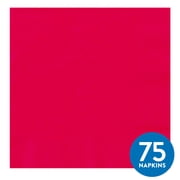 75CT 6.5IN x 6.5IN Red Disposable Paper Napkins by Way To Celebrate