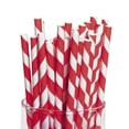 thumbnail image 1 of Red Paper Striped Straws (24Pc) - Party Supplies - 24 Pieces, 1 of 1