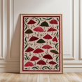 thumbnail image 1 of Red Parasol Floral Design Umbrella Pattern Japanese Style Print Poster, Stretched Canvas 16x20in, 1 of 4