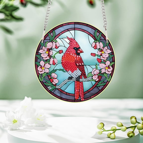 Red Parrot Diamond Art Painting Kit Pendant