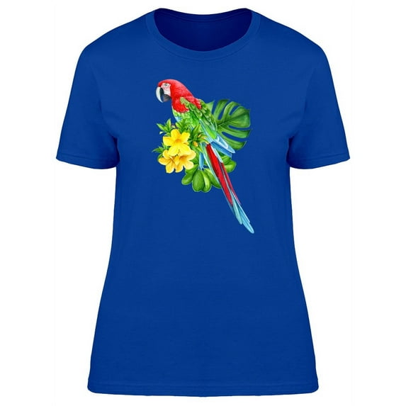 Red Parrot On Bouquete T-Shirt Women -Image by Shutterstock, Female Medium
